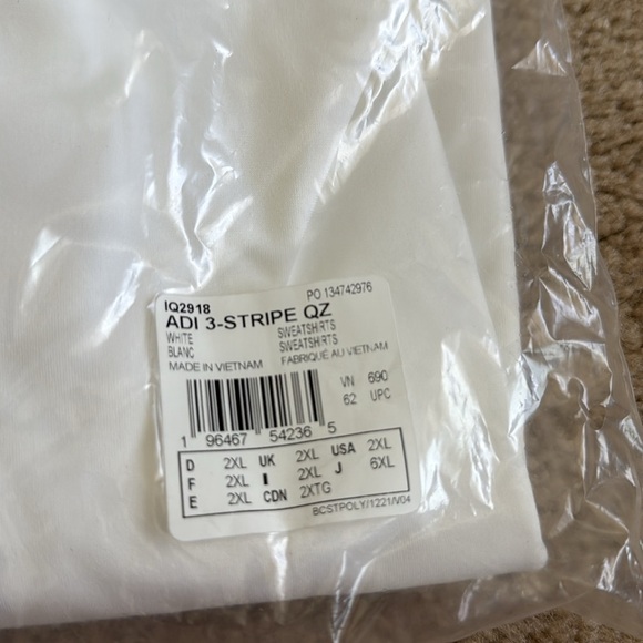 ❌SOLD on XPOST❌ Adidas Men’s 3-STRIPES QUARTER-ZIP PULLOVER- 2XL- NWT - Picture 4 of 9